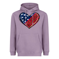 Lavender leopard with american flag Heavyweight Hoodie - RanaPortraitStore