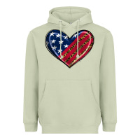Matcha leopard with american flag Heavyweight Hoodie - RanaPortraitStore