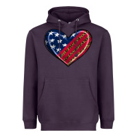 Plum leopard with american flag Heavyweight Hoodie - RanaPortraitStore
