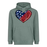 Sage leopard with american flag Heavyweight Hoodie - RanaPortraitStore