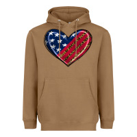 Toasted Coconut leopard with american flag Heavyweight Hoodie - RanaPortraitStore