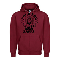 Burgundy zoidberg saves Zipper Hoodie - linhVisuals