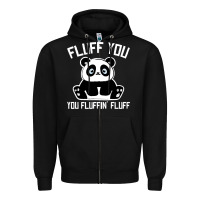 Black panda cub fluff you giant panda Zipper Hoodie - linhVisuals