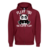 Burgundy panda cub fluff you giant panda Zipper Hoodie - linhVisuals