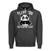 Charcoal Heather panda cub fluff you giant panda Zipper Hoodie - linhVisuals