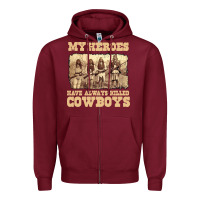 Burgundy my heroes have always killed cowboys retro Zipper Hoodie - linhVisuals