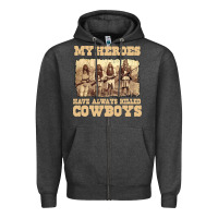 Charcoal Heather my heroes have always killed cowboys retro Zipper Hoodie - linhVisuals