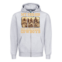 Heather Grey my heroes have always killed cowboys retro Zipper Hoodie - linhVisuals
