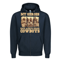 Navy my heroes have always killed cowboys retro Zipper Hoodie - linhVisuals