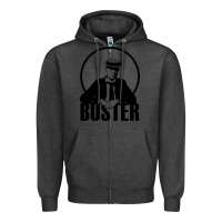 Charcoal Heather buster keaton Zipper Hoodie - linhVisuals