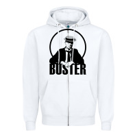 White buster keaton Zipper Hoodie - linhVisuals