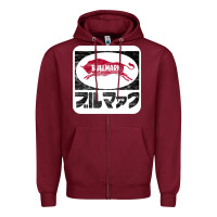 Burgundy bullmark Zipper Hoodie - linhVisuals