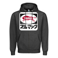 Charcoal Heather bullmark Zipper Hoodie - linhVisuals