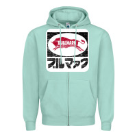 Seafoam bullmark Zipper Hoodie - linhVisuals