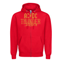Red thunderstruck Zipper Hoodie - linhVisuals