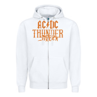 White thunderstruck Zipper Hoodie - linhVisuals
