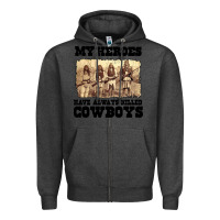 Charcoal Heather my heroes have always killed cowboys retro Zipper Hoodie - linhVisuals