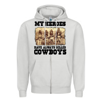 Dove Grey my heroes have always killed cowboys retro Zipper Hoodie - linhVisuals
