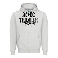 Dove Grey thunderstruck Zipper Hoodie - linhVisuals