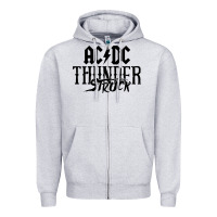Heather Grey thunderstruck Zipper Hoodie - linhVisuals