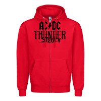 Red thunderstruck Zipper Hoodie - linhVisuals