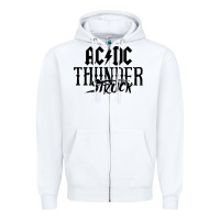 White thunderstruck Zipper Hoodie - linhVisuals