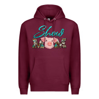 Burgundy show mom pig Premium Hoodie - Artiststas
