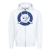 White Southern New Hampshire University Zipper Hoodie - linhVisuals