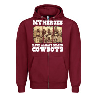 Burgundy my heroes have always killed cowboys retro Zipper Hoodie - linhVisuals