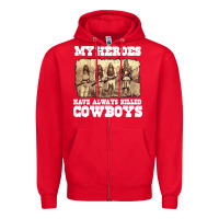 Red my heroes have always killed cowboys retro Zipper Hoodie - linhVisuals