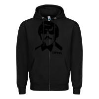 Black tony clifton Zipper Hoodie - linhVisuals