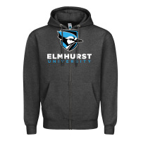 Charcoal Heather elmhurst university Zipper Hoodie - linhVisuals