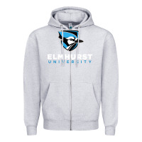 Heather Grey elmhurst university Zipper Hoodie - linhVisuals