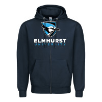 Navy elmhurst university Zipper Hoodie - linhVisuals