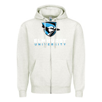 Oatmeal Heather elmhurst university Zipper Hoodie - linhVisuals