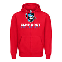 Red elmhurst university Zipper Hoodie - linhVisuals