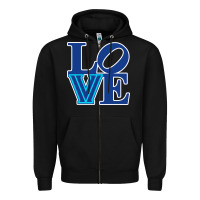 Black villanova love Zipper Hoodie - linhVisuals