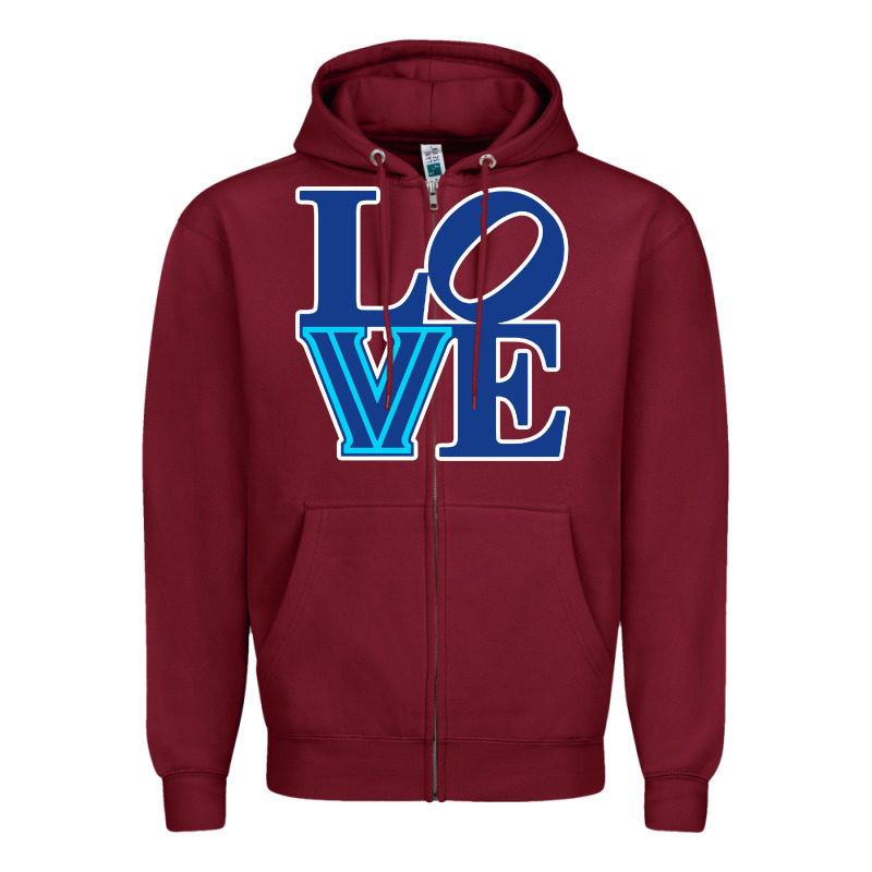Villanova Love Zipper Hoodie by linhVisuals | Teevron