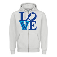 Dove Grey villanova love Zipper Hoodie - linhVisuals