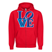 Red villanova love Zipper Hoodie - linhVisuals