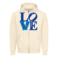 Sandshell villanova love Zipper Hoodie - linhVisuals