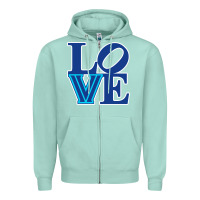 Seafoam villanova love Zipper Hoodie - linhVisuals