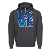 Smoke villanova love Zipper Hoodie - linhVisuals