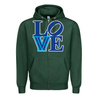 Sports Green villanova love Zipper Hoodie - linhVisuals