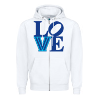 White villanova love Zipper Hoodie - linhVisuals