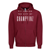 Burgundy pittsburgh city of champyinz steel city Zipper Hoodie - linhVisuals