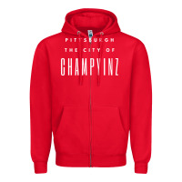 Red pittsburgh city of champyinz steel city Zipper Hoodie - linhVisuals