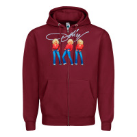 Burgundy dolly musician Zipper Hoodie - linhVisuals