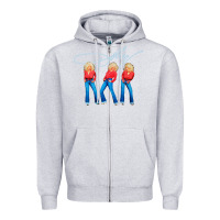 Heather Grey dolly musician Zipper Hoodie - linhVisuals