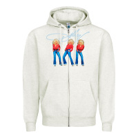 Oatmeal Heather dolly musician Zipper Hoodie - linhVisuals